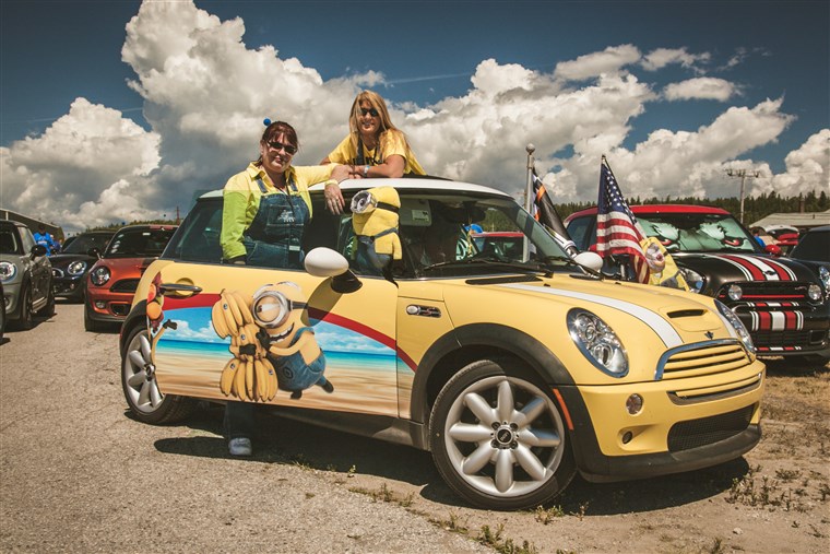 에이 Minions-themed car at the 2015 Mini on the Mack parade