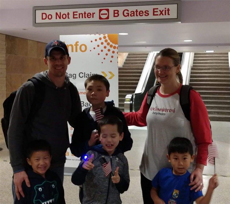 Itu Smith family returning home from their most recent trip to China in March 2023.