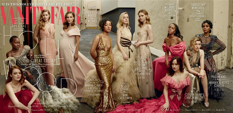 그만큼 cover of Vanity Fair's 2017 Hollywood issue, shot by famed celebrity photographer Annie Leibovitz, captures some of today's most exciting Hollywood actresses. 