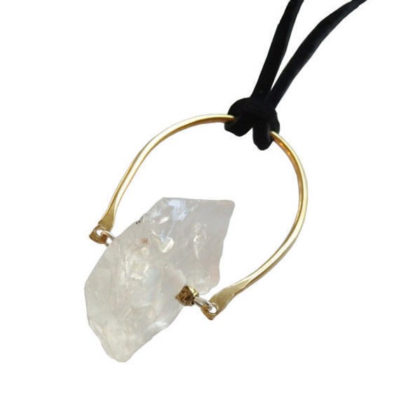 Metrix Jewelry quarty crescent pendent necklace