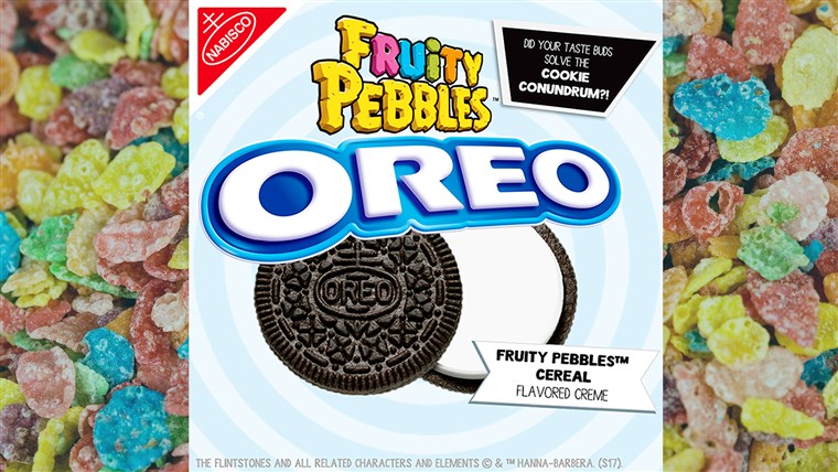 オレオ revealed that its Mystery cookie flavor is Fruity Pebbles cereal.
