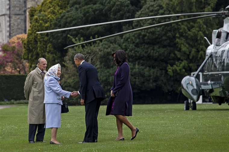 대통령 Obama And The First Lady Lunch With The Queen and Prince Philip