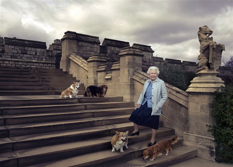 Regina Elizabeth and her dogs