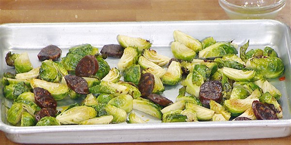 Panggang Brussels Sprouts with Chorizo and Lime