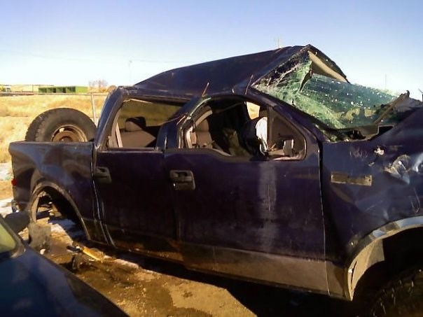 Snyder truck after the crash.