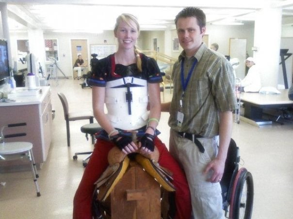 Snyder saddle was used during physical therapy.