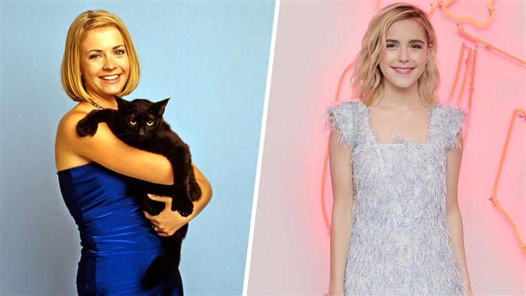 Melissa Joan Hart played Sabrina in the original series, while Kiernan Shipka takes over the role for Netflix's darker reboot.