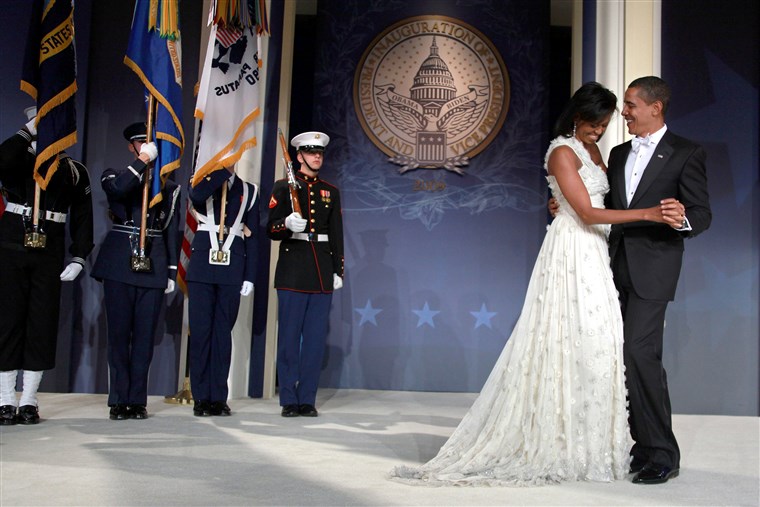 미셸 Obama white inauguration dress 2009