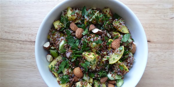 quinoa Salad with Summer Squash, Scallions, and Almonds