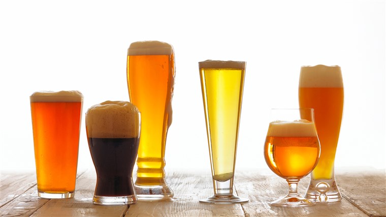 맥주, glasses, varieties, beers, alcohol, drink, bar