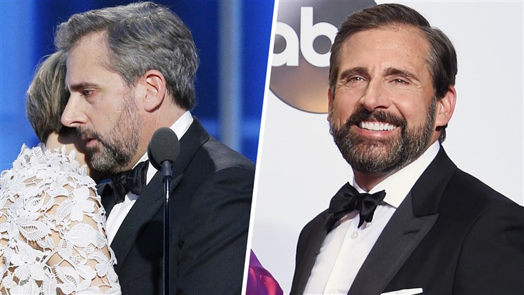 Steve Carell at the Golden Globes on January 8, 2023 and at the Academy Awards on February 26.