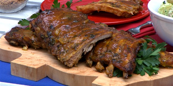soleggiato's Grilled Pork Ribs with Herbed Mustard Sauce