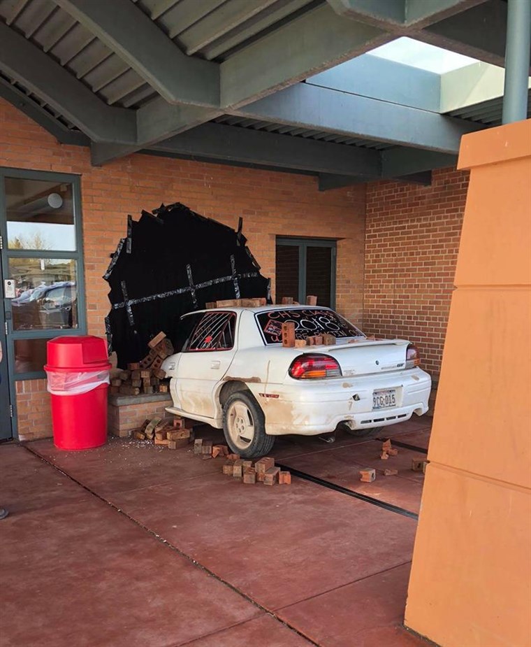 Cumberland High School students stage car crash senior prank