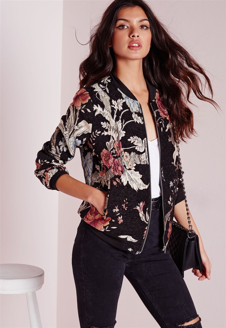 Missguided Embroidered Floral Jacket
