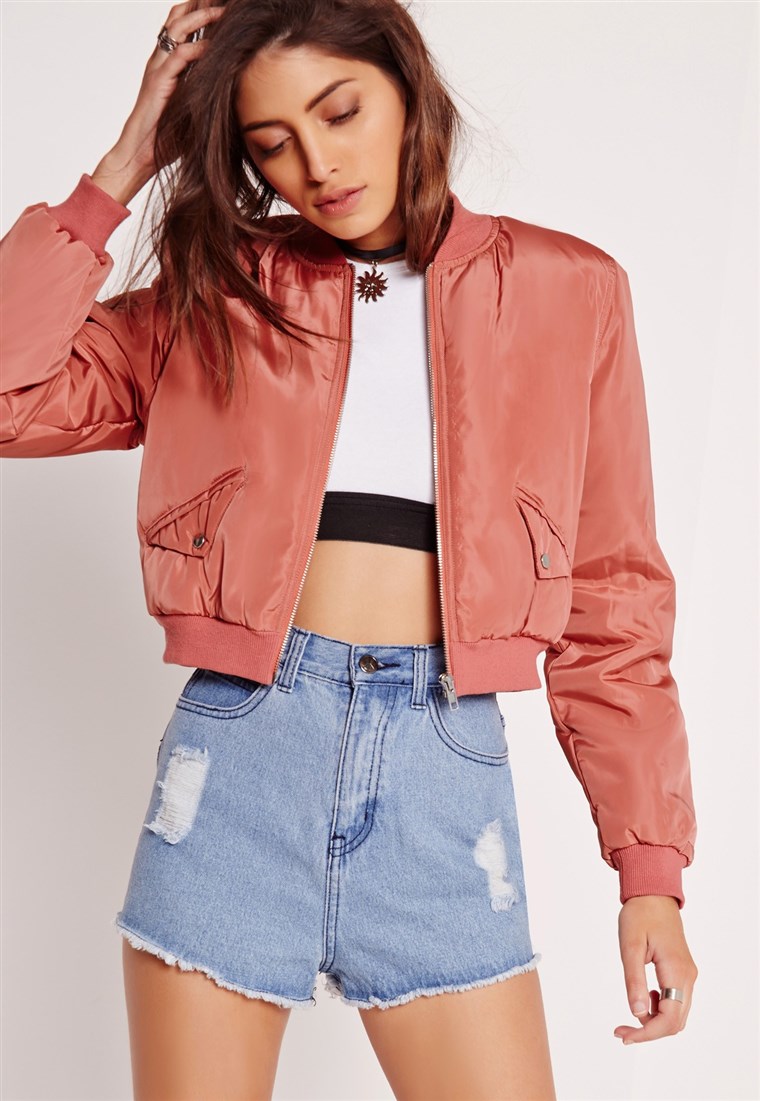 Missguided cropped bomber jacket