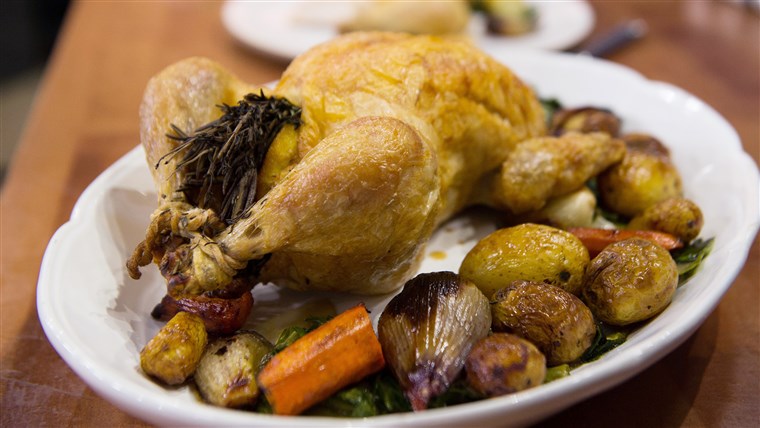 Arrosto Chicken with Potatoes and Vegetables