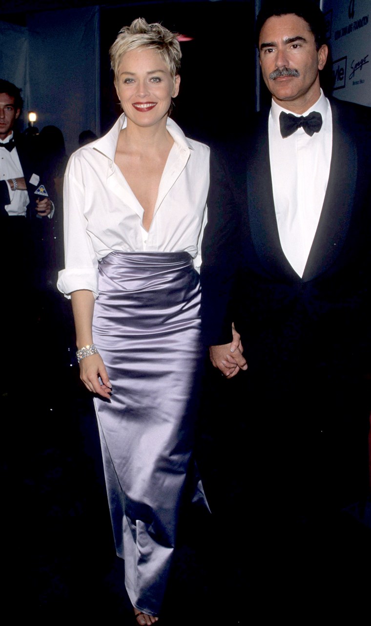 Sharon Stone in Vera Wang and The Gap at the 70th Annual Academy Awards