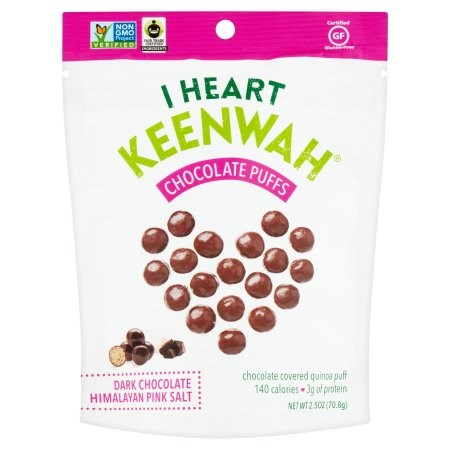 나는 Heart Keenwah Dark Chocolate Himalayan Pink Salt Chocolate Puffs