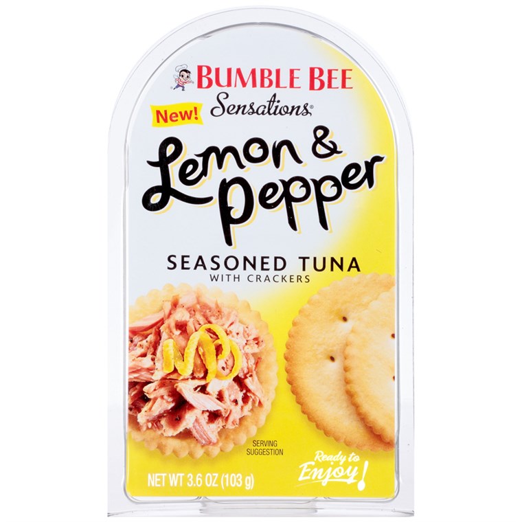 범블 Bee Sensations Lemon & Pepper Seasoned Tuna with Crackers
