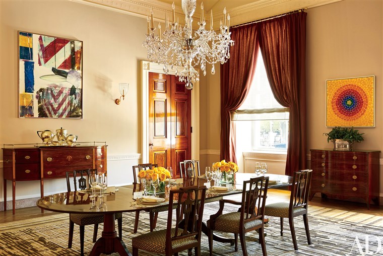 Itu Old Family Dining room is a regal but comfortable setting for family dinners.