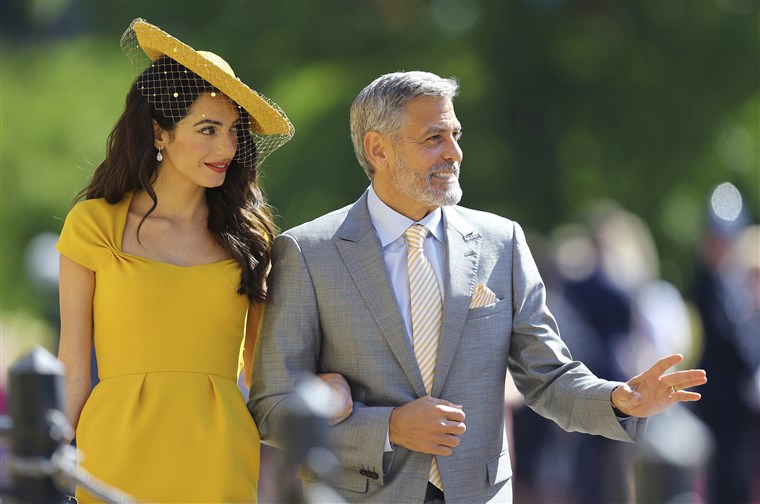 アマル Clooney and George Clooney at the royal wedding