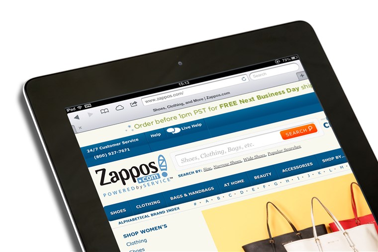 On line shoe and apparel website, Zappos.com (an Amazon company)