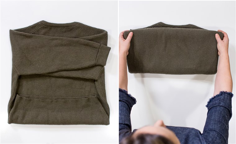 머무르다 organized: How to fold a chunky sweater