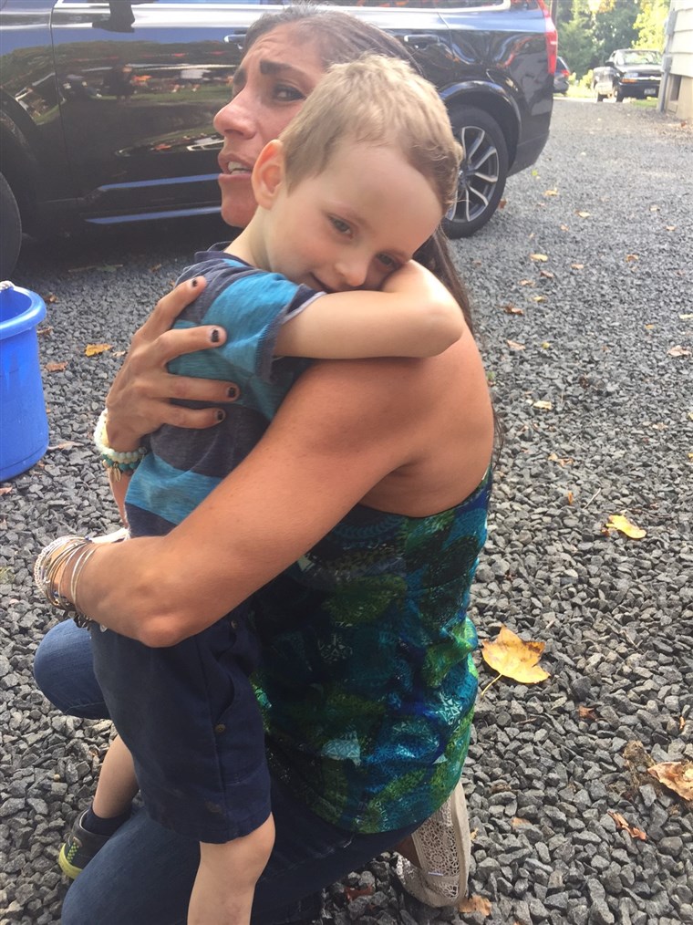 누구 wants a hug? Theo, like many children with Angelman Syndrome, loves showing affection with hugs and kisses.