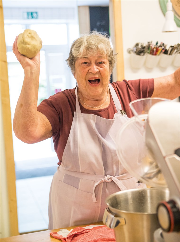 A bakery in Germany hires grandmas to do the work.