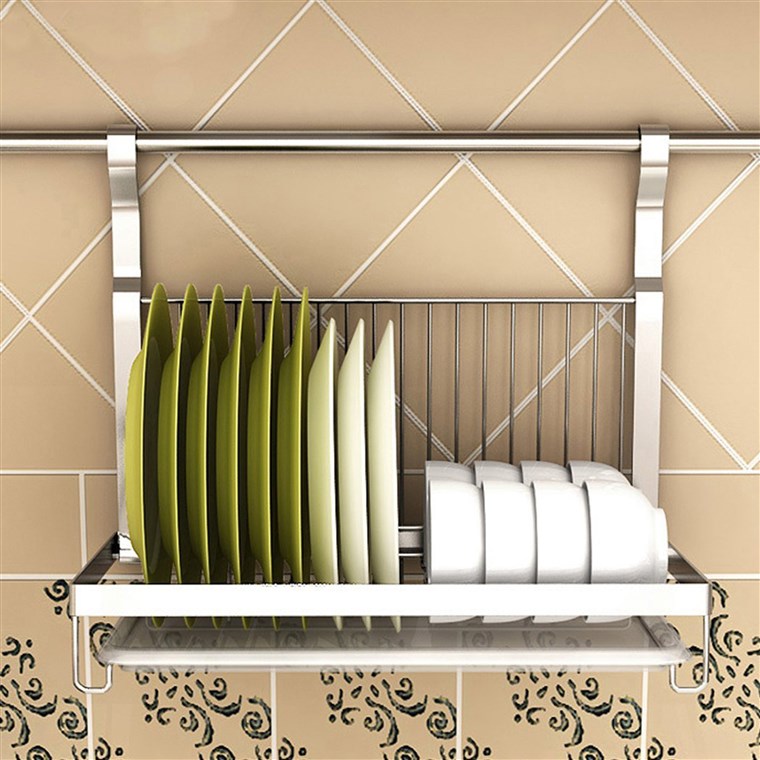 SEBUAH hanging dish drying rack can be a great solution for a kitchen with limited counter space. 