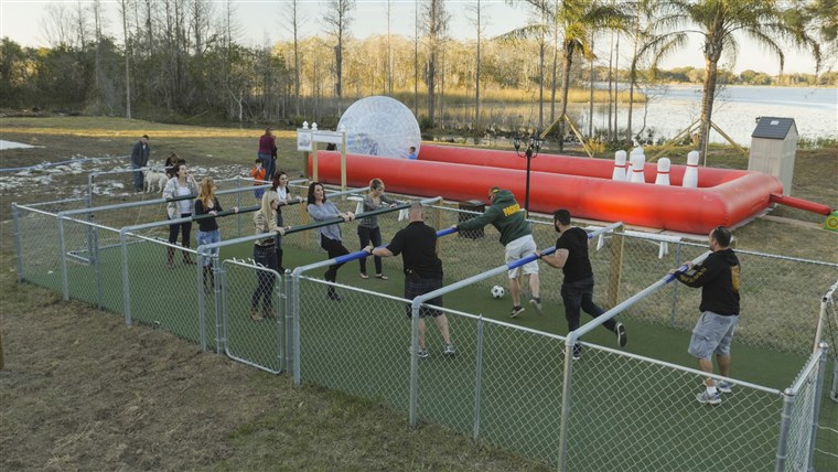 Sana are plenty of games for adults and families, including larger-than-life foosball and bowling.