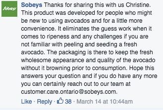 Sobeys' response to pre-cut avocado criticism
