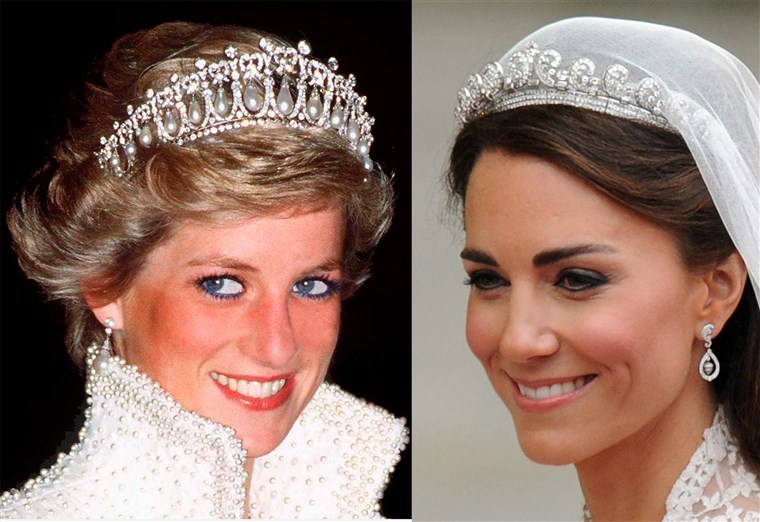 putri Diana, Duchess Kate wearing tiaras