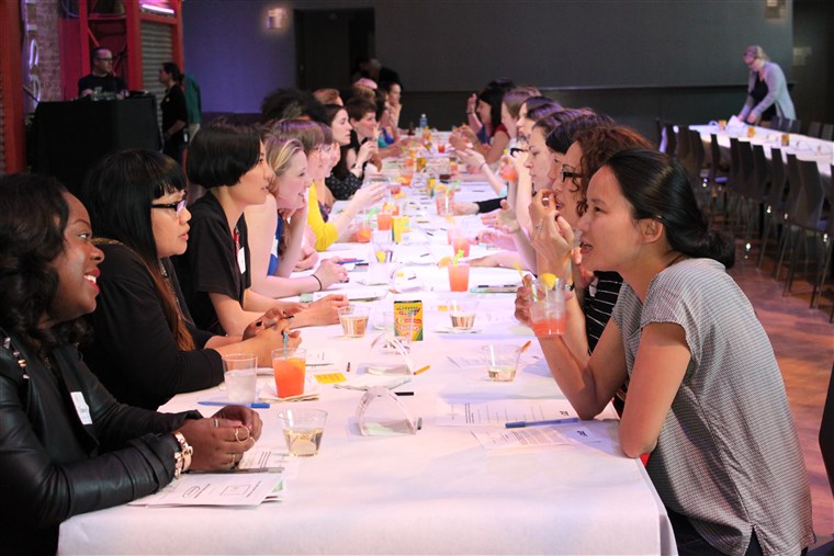 I partecipanti at a Speed Dating for Moms event in Brooklyn last year.