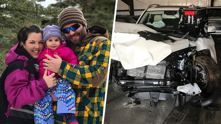 크리스털 Keith and her family (left) were involved in a horrific car accident on the Fourth of July. Krystal posted a photo of the wrecked car on Instagram.