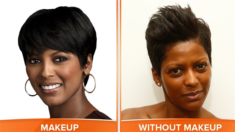 Tamron with and without makeup.