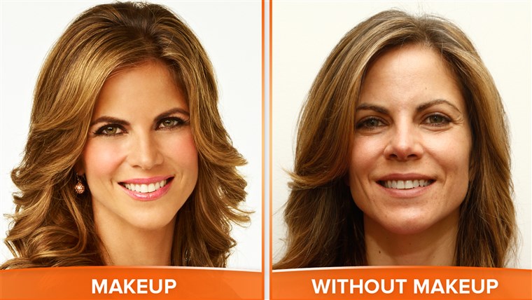 Natalie with and without makeup