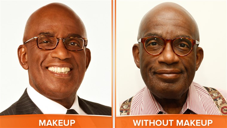 Al with and without makeup.