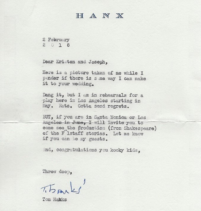 남자 이름 Hanks, wedding invitation.
