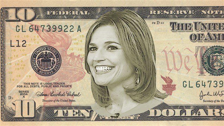 Savana Guthrie on a $10 bill