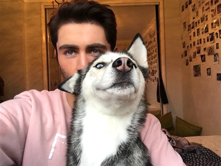 Liam Rice and his pet dog Luna