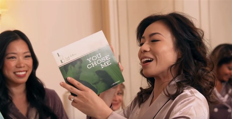 Linda Phan gets a special gift from her husband-to-be, Drew Scott, in the form of a tune.