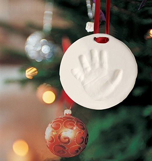 아가's first christmas ornament - handprint and footprint