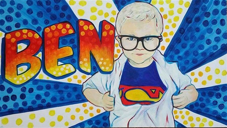 수퍼 히어로 artwork brings smiles to boy battling cancer