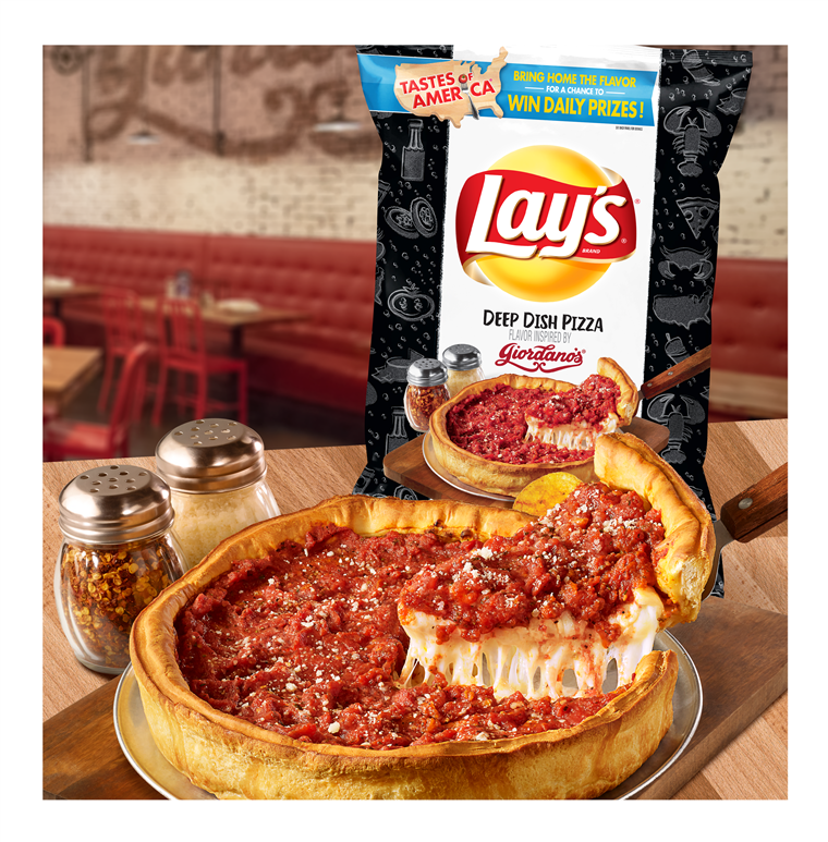Awam's celebrates Chicago flavor with a deep dish pizza chip.