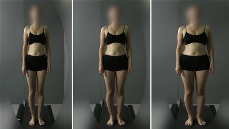SEBUAH team at Oxford University showed women images of other normal-weight women that were altered to make them look either thinner (to the left) or heavier( to the right)